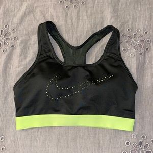 Nike Sports Bra (Grey/Neon Green)